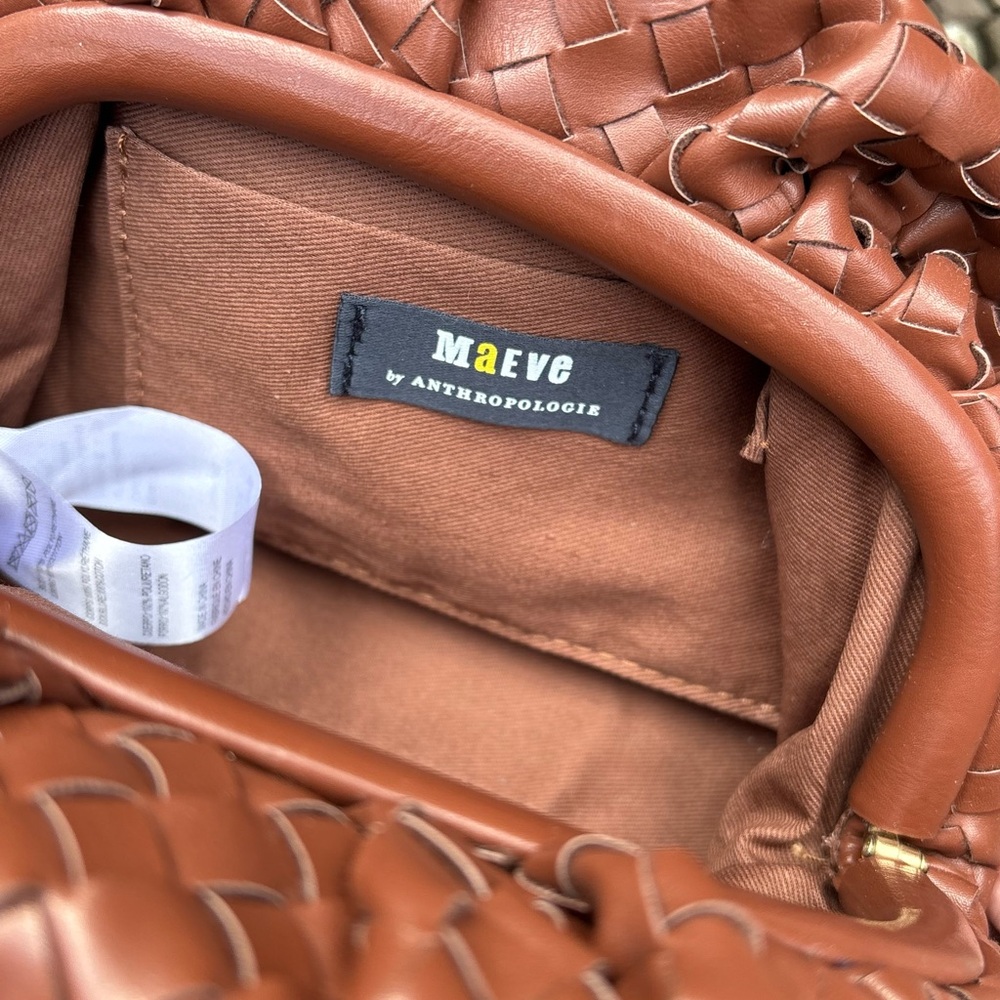 NWT Anthropologies Maeve The Frankie Mini Clutch Crossbody Woven Bow Edition - Picture 8 of 13